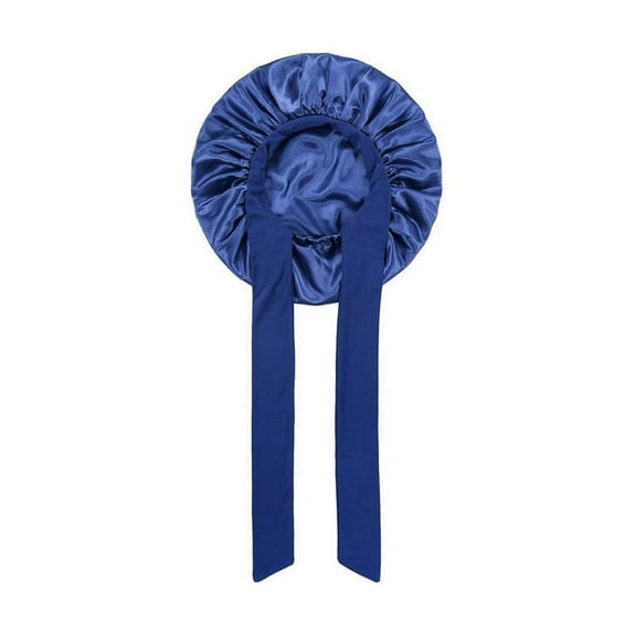 Women Hat Night Sleeping Shower Cap High Elastic Hair Bonnet Head Cover Care Navy Blue