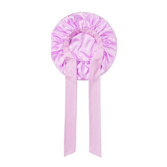 Women Hat Night Sleeping Shower Cap High Elastic Hair Bonnet Head Cover Care Violet
