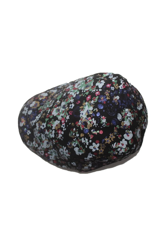Women Hat Real Leather Print Flat Cap Sheepskin Leather Flower British Vintage Designer Autumn Winter Beret Hat ,Classic Design
