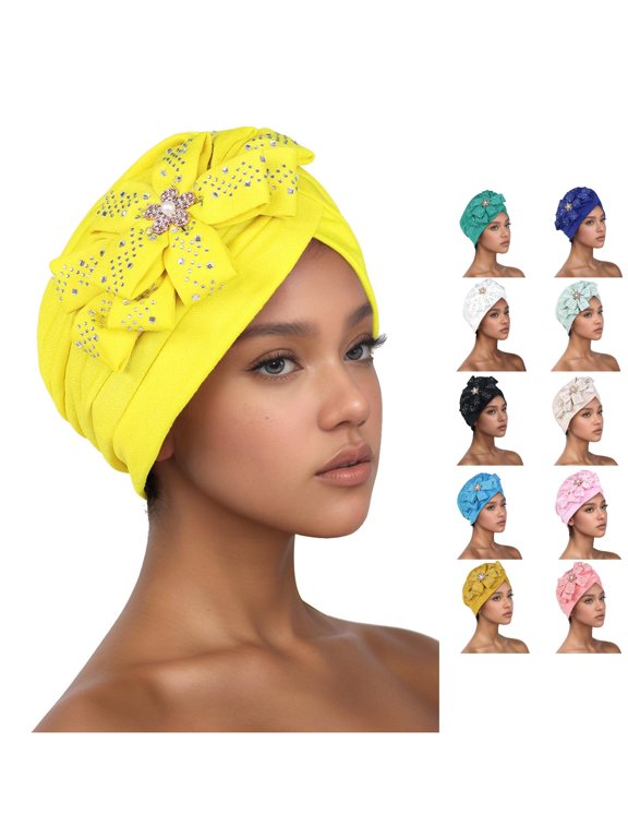 Women Hat Ruffle Cancer Chemo Turban Wrap Cap Scarf Shawl Mad Hat Men