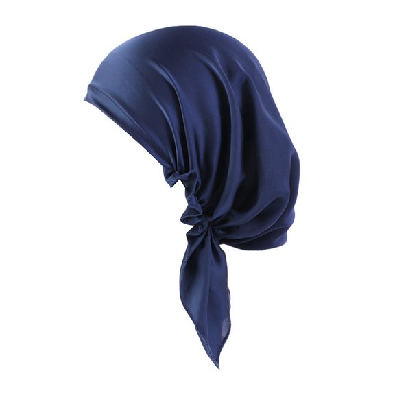 Women Hat Solid Color Simple Elastic Lightweight Windproof Smooth Surface Satin Soft Fabric Adjustable Skull Beanies for Daily Wear