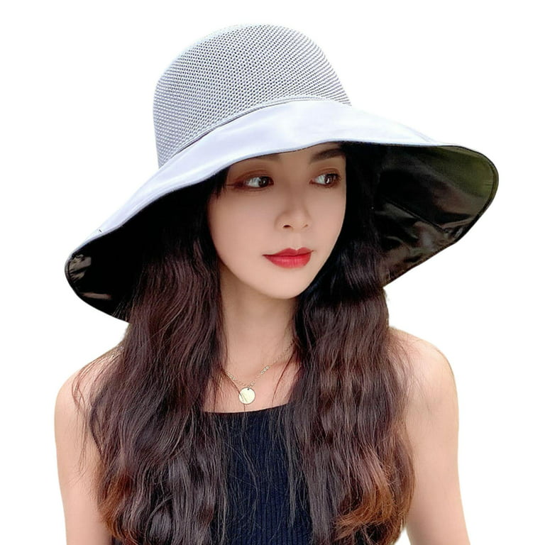 Women Hat Solid Color Wide Brim Round Shape Hollow Out Super Breathable Sun  Protection Heat Resistant Big Brim Soft Material Summer Cap for Outdoor