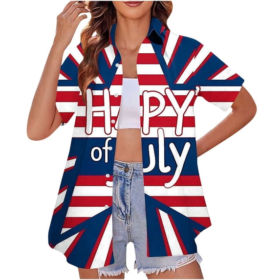 Women Hawaiian Shirt Soft Cool Summer Hawaii Beach Shirts Floral Tropical Print V Neck T-Shirt Short Sleeve Button Up Blouse Tops