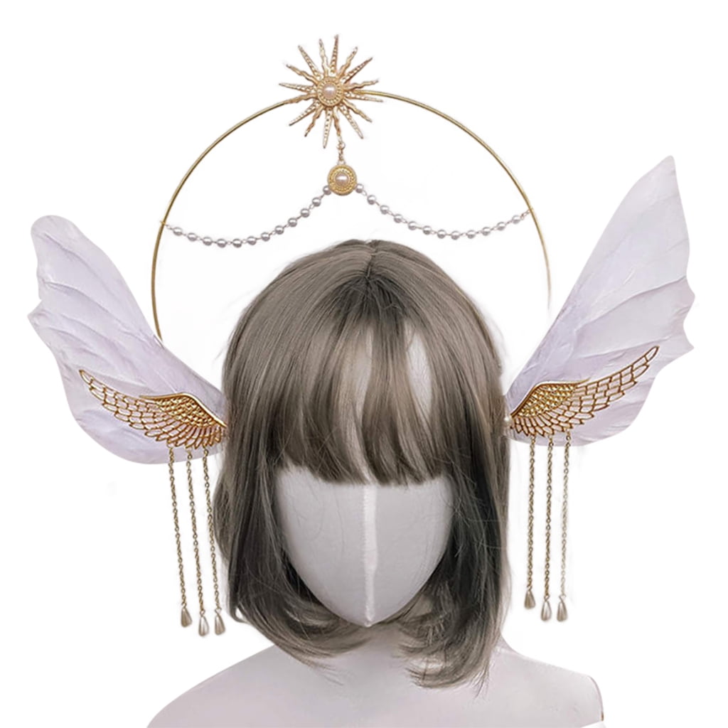 Women Headband Angel Wing Tiara Hairhoop Wedding Bridal Shower Party ...
