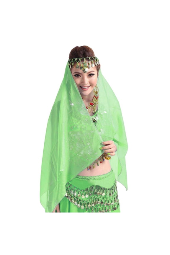 Women Headband Belly Dance Face Veil Headpiece Head Scarf Shawl