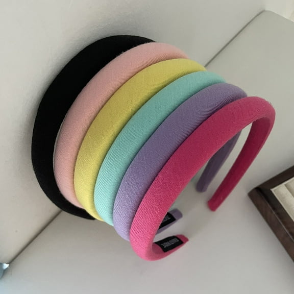 Women Headband Elastic Solid Color Wide Band Anti-slip Lightweight Hair-fixed Regular Fit Washing Face Hair Hoop Hair Accessories