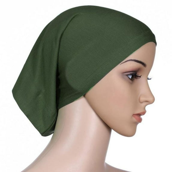Women Headscarf Elastic Sweat Absorbent Cotton Underscarf Hijab Tube Cap