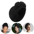 thumbnail image 1 of Women Headscarf Solid Color Bow-knot Soft Breathable Hat Retro Headwrap for Ladies Hair One Size, 1 of 8
