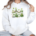 thumbnail image 1 of Women Heart Clover Sweater Cat St Patricks Day Cotton Graphic Hooded Long-Sleeved White S-2XL, 1 of 6