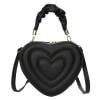 Women Heart Shape Clutch Purse Underarm Bag Stylish Pu Tote Purse Fashion Bag (Black)