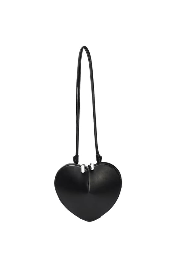 Women Heart Shaped Shoulder Bag Handbag PU Leather Heart Crossbody Bag Ladies Satchel Crossbody Purse