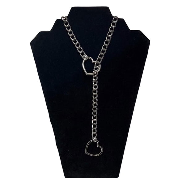 ❀Women Heart Star Circle Slip Chain Necklace Punk Rock Neck Stainless P5R0 Clearance