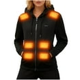 thumbnail image 1 of Women Heated Jacket Long Sleeve Casual Double Pocket Coats Zippered Hoodies Warm Outerwear, 1 of 6