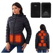 Women Heated Jacket with 2pcs 10000mAh Power Bank,9 Heat Zones for Heated CoatM