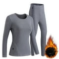 thumbnail image 1 of Women Heated Thermal Underwear Set Base Layer Long Sleeve Top Ultra Soft Long Johns Fleece Lined Thermals Leggings USB Charging Electric Body Warmer Heated Sleepwear Loungewear Gray XXL, 1 of 4