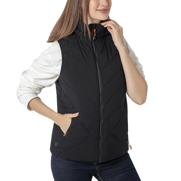 Women Heated Vest Fast Warm Up Two Control 11 Heat Zones Smart Warming Hooded Sleeveless Zip Up Jacket Layer Heated Vest Regular Fit Woman Vest