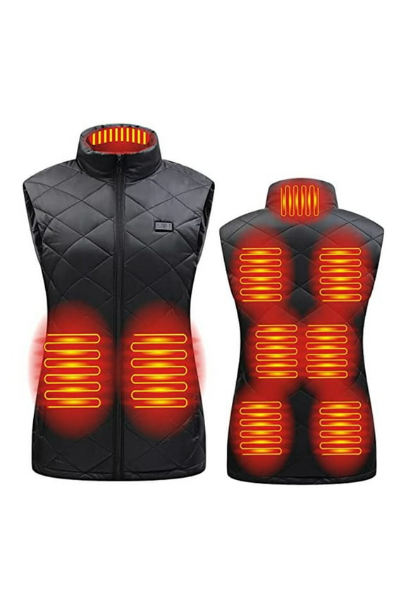 Women Heated Vest - Lightweight Heating Jacket Vest for Womens, 9pcs Heating Pads