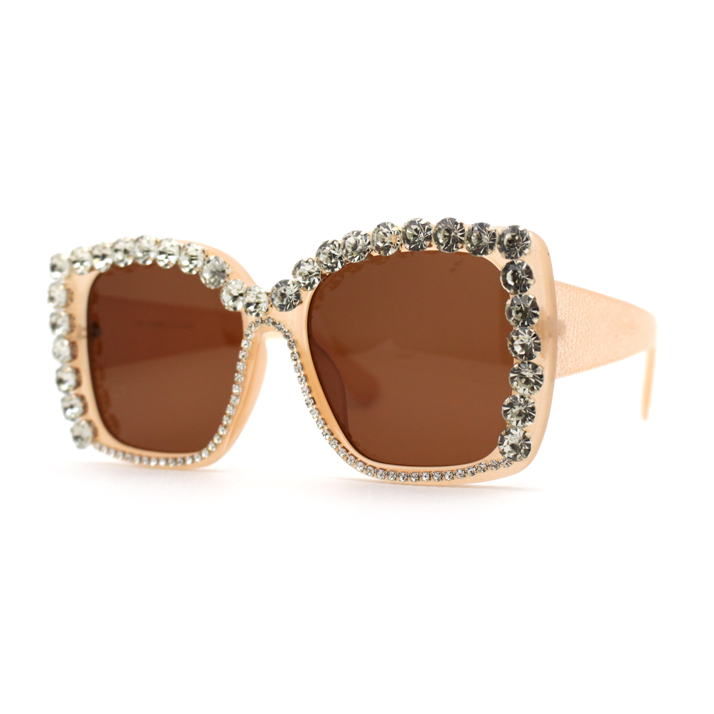 Brown rhinestone shades    RH-7068 Rhinestone Oval Wholesale Fashion Sunglasses  main image 2
