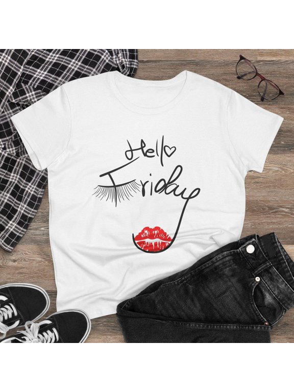 Women Hello Friday Cotton T-Shirt