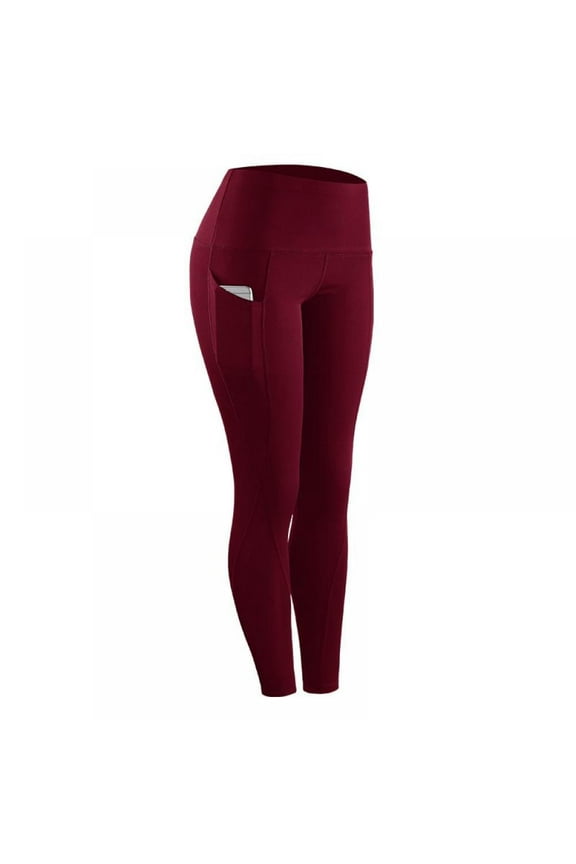 Women High Elastic Leggings Pant Solid Stretch Compression Sportswear Casual Yoga Jogging Leggings Pants With Pocket