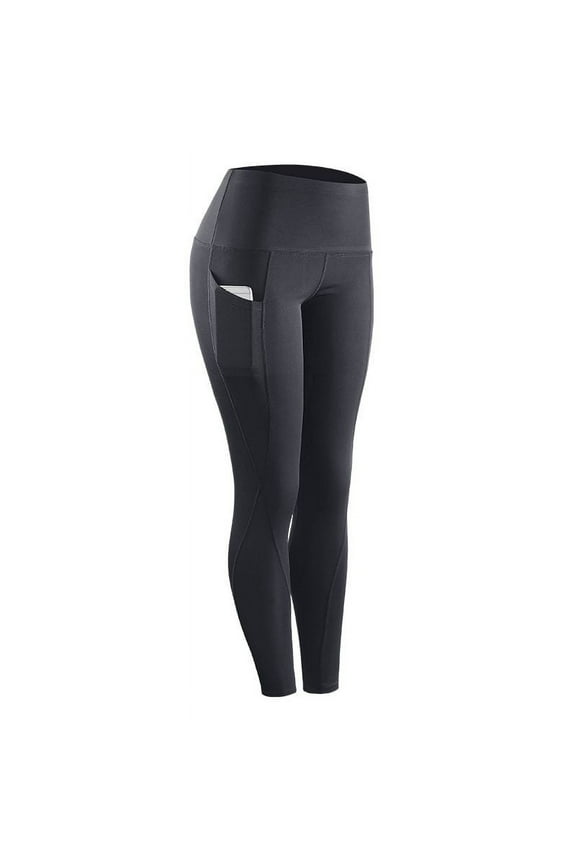 Women High Elastic Leggings Pant Solid Stretch Compression Sportswear Casual Yoga Jogging Leggings Pants With Pocket