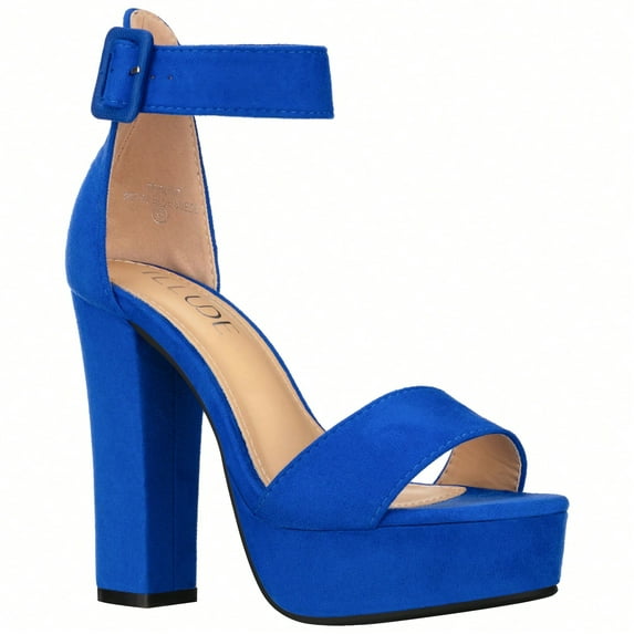 Women High Heel Chunky Heeled Sandals Platform Heels Ankle Strap Sandals Open Toe Heels Chunky Block Dressy Pumps Sandals High Heel Chunky Block Platform Heels