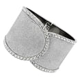 thumbnail image 1 of Women High Polished Stainless Steel Bangle with Top Grade Crystal in Clear - 6.75 in., 1 of 1
