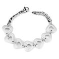 thumbnail image 1 of Women High Polished Stainless Steel Bracelet with Ceramic in White - 8.25 in., 1 of 1