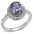thumbnail image 1 of Women High Polished Stainless Steel Ring with AAA Grade CZ in Amethyst - Size 9, 1 of 1