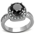 thumbnail image 1 of Women High Polished Stainless Steel Ring with AAA Grade CZ in Black Diamond - Size 10, 1 of 1