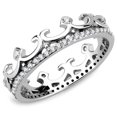thumbnail image 1 of Women High Polished Stainless Steel Ring with AAA Grade CZ in Clear - Size 10, 1 of 1
