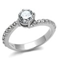 thumbnail image 1 of Women High Polished Stainless Steel Ring with AAA Grade CZ in Clear - Size 10, 1 of 1