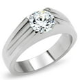 thumbnail image 1 of Women High Polished Stainless Steel Ring with AAA Grade CZ in Clear - Size 11, 1 of 1
