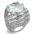 thumbnail image 1 of Women High Polished Stainless Steel Ring with AAA Grade CZ in Clear - Size 5, 1 of 1