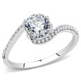 thumbnail image 1 of Women High Polished Stainless Steel Ring with AAA Grade CZ in Clear - Size 6, 1 of 1