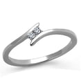 thumbnail image 1 of Women High Polished Stainless Steel Ring with AAA Grade CZ in Clear - Size 6, 1 of 1