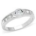 thumbnail image 1 of Women High Polished Stainless Steel Ring with AAA Grade CZ in Clear - Size 6, 1 of 1