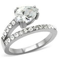 thumbnail image 1 of Women High Polished Stainless Steel Ring with AAA Grade CZ in Clear - Size 7, 1 of 1