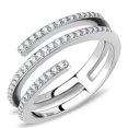 thumbnail image 1 of Women High Polished Stainless Steel Ring with AAA Grade CZ in Clear - Size 7, 1 of 1