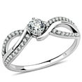 thumbnail image 1 of Women High Polished Stainless Steel Ring with AAA Grade CZ in Clear - Size 7, 1 of 1