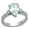 thumbnail image 1 of Women High Polished Stainless Steel Ring with AAA Grade CZ in Clear - Size 7, 1 of 1