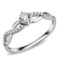 thumbnail image 1 of Women High Polished Stainless Steel Ring with AAA Grade CZ in Clear - Size 7, 1 of 1