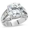 thumbnail image 1 of Women High Polished Stainless Steel Ring with AAA Grade CZ in Clear - Size 8, 1 of 1