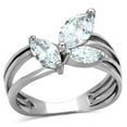 thumbnail image 1 of Women High Polished Stainless Steel Ring with AAA Grade CZ in Clear - Size 8, 1 of 1