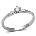 thumbnail image 1 of Women High Polished Stainless Steel Ring with AAA Grade CZ in Clear - Size 8, 1 of 1