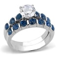 thumbnail image 1 of Women High Polished Stainless Steel Ring with AAA Grade CZ in Clear - Size 8, 1 of 1