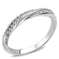 thumbnail image 1 of Women High Polished Stainless Steel Ring with AAA Grade CZ in Clear - Size 9, 1 of 1