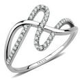 thumbnail image 1 of Women High Polished Stainless Steel Ring with AAA Grade CZ in Clear - Size 9, 1 of 1