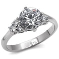 thumbnail image 1 of Women High Polished Stainless Steel Ring with AAA Grade CZ in Clear - Size 9, 1 of 1