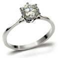 thumbnail image 1 of Women High Polished Stainless Steel Ring with AAA Grade CZ in Clear - Size 9, 1 of 1